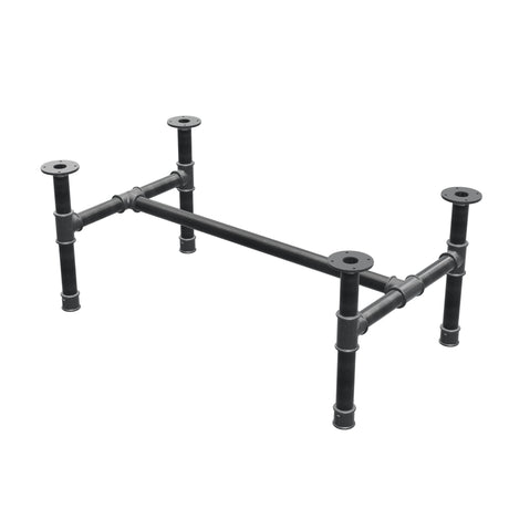 Stel til sofabord, H-form, støbejern og stål Ø 42 mm, 106 × 61 cm, højde 44 cm