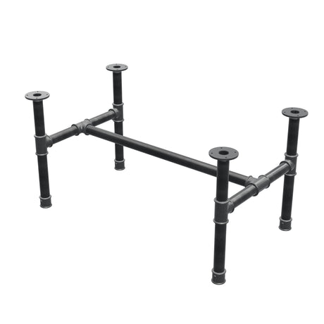 Stel til sofabord, H-form, støbejern og stål Ø 42 mm, 106 × 61 cm, højde 54 cm