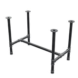 Stel til spisebord, H-form, støbejern og stål Ø 42 mm, 106 × 61 cm, højde 74 cm