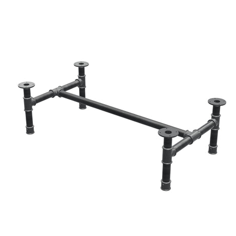 Stel til sofabord, H-form, støbejern og stål Ø 42 mm, 116 × 61 cm, højde 34 cm