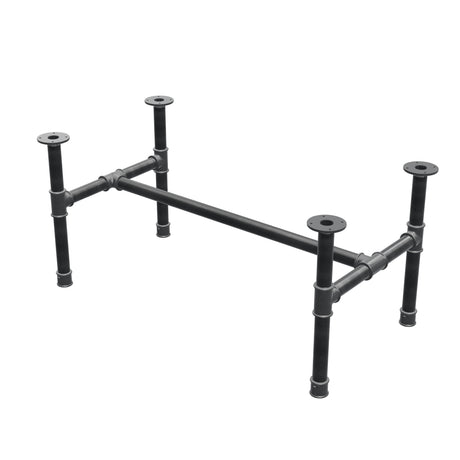 Stel til sofabord, H-form, støbejern og stål Ø 42 mm, 116 × 61 cm, højde 54 cm