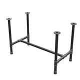 Stel til spisebord, H-form, støbejern og stål Ø 42 mm, 116 × 61 cm, højde 74 cm