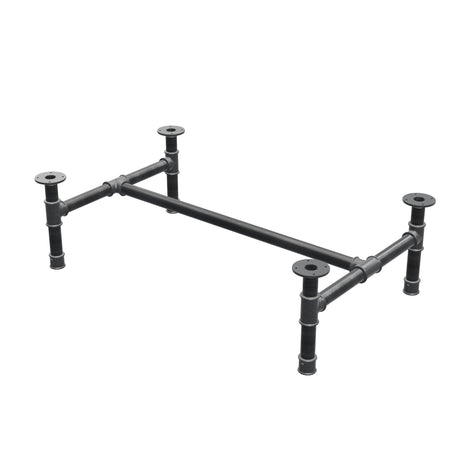 Stel til sofabord, H-form, støbejern og stål Ø 42 mm, 116 × 71 cm, højde 34 cm