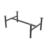 Stel til sofabord, H-form, støbejern og stål Ø 42 mm, 116 × 71 cm, højde 44 cm