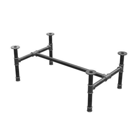 Stel til sofabord, H-form, støbejern og stål Ø 42 mm, 116 × 71 cm, højde 44 cm