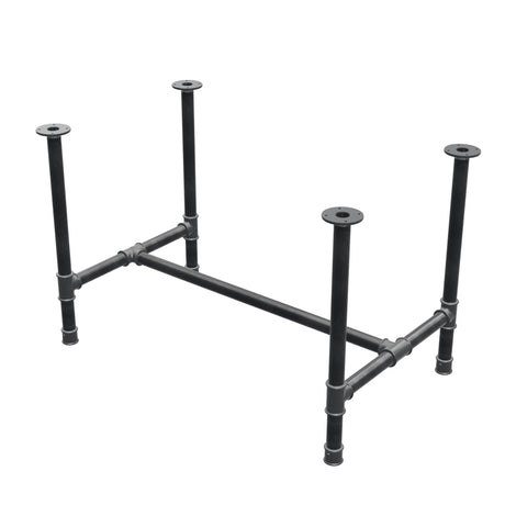 Stel til spisebord, H-form, støbejern og stål Ø 42 mm, 116 × 71 cm, højde 74 cm