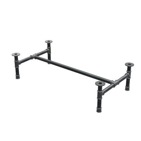 Stel til sofabord, H-form, støbejern og stål Ø 42 mm, 136 × 71 cm, højde 34 cm