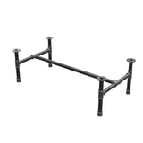 Stel til sofabord, H-form, støbejern og stål Ø 42 mm, 136 × 71 cm, højde 44 cm