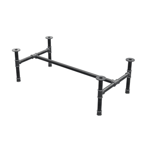 Stel til sofabord, H-form, støbejern og stål Ø 42 mm, 136 × 71 cm, højde 44 cm