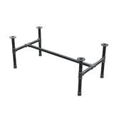Stel til sofabord, H-form, støbejern og stål Ø 42 mm, 136 × 71 cm, højde 54 cm