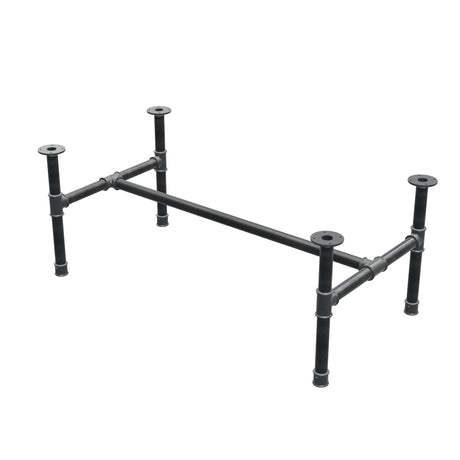 Stel til sofabord, H-form, støbejern og stål Ø 42 mm, 136 × 71 cm, højde 54 cm