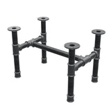 Stel til sofabord, H-form, støbejern og stål Ø 42 mm, 66 × 45 cm, højde 44 cm