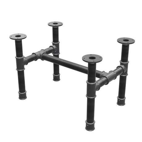 Stel til sofabord, H-form, støbejern og stål Ø 42 mm, 66 × 45 cm, højde 44 cm