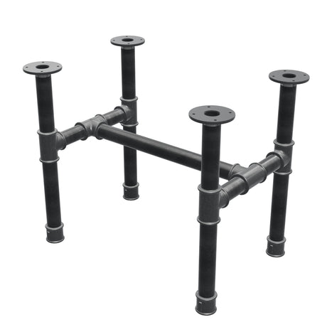 Stel til sofabord, H-form, støbejern og stål Ø 42 mm, 66 × 45 cm, højde 54 cm