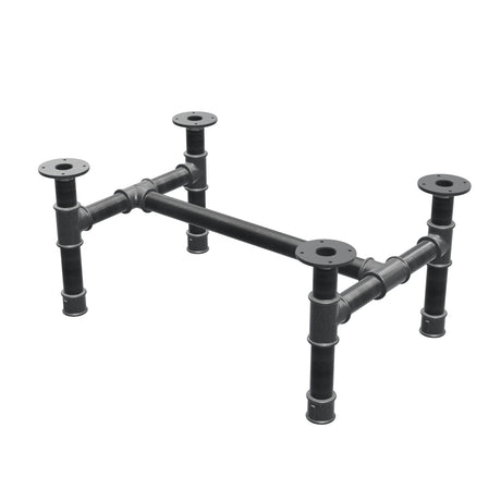 Stel til sofabord, H-form, støbejern og stål Ø 42 mm, 76 × 51 cm, højde 34 cm