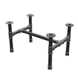 Stel til sofabord, H-form, støbejern og stål Ø 42 mm, 76 × 51 cm, højde 44 cm