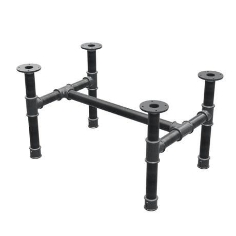 Stel til sofabord, H-form, støbejern og stål Ø 42 mm, 76 × 51 cm, højde 44 cm