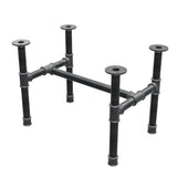 Stel til sofabord, H-form, støbejern og stål Ø 42 mm, 76 × 51 cm, højde 54 cm