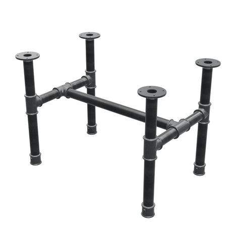 Stel til sofabord, H-form, støbejern og stål Ø 42 mm, 76 × 51 cm, højde 54 cm