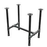 Stel til spisebord, H-form, støbejern og stål Ø 42 mm, 76 × 51 cm, højde 74 cm