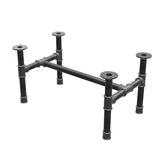 Stel til sofabord, H-form, støbejern og stål Ø 42 mm, 86 × 51 cm, højde 44 cm