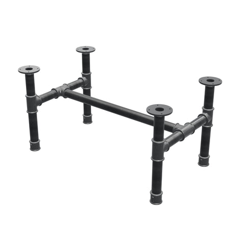 Stel til sofabord, H-form, støbejern og stål Ø 42 mm, 86 × 51 cm, højde 44 cm