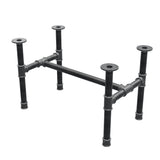 Stel til sofabord, H-form, støbejern og stål Ø 42 mm, 86 × 51 cm, højde 54 cm