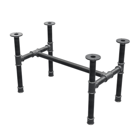 Stel til sofabord, H-form, støbejern og stål Ø 42 mm, 86 × 51 cm, højde 54 cm