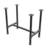 Stel til spisebord, H-form, støbejern og stål Ø 42 mm, 86 × 51 cm, højde 74 cm