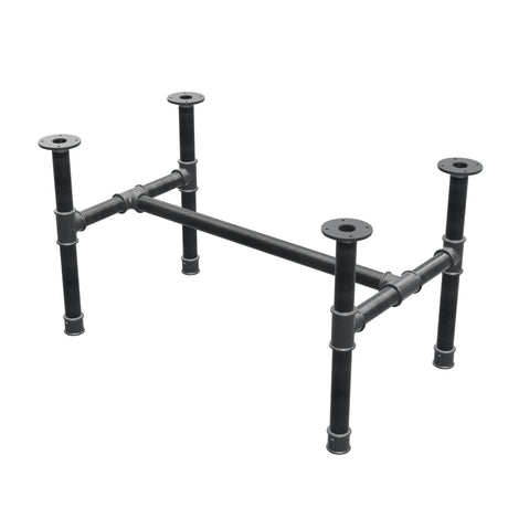 Stel til sofabord, H-form, støbejern og stål Ø 42 mm, 96 × 57 cm, højde 54 cm