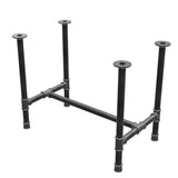 Stel til spisebord, H-form, støbejern og stål Ø 42 mm, 96 × 57 cm, højde 74 cm