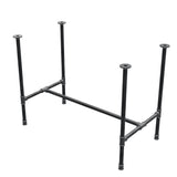 Stel til spisebord, H-form, støbejern og stål Ø 27 mm, 101 × 55 cm, højde 74 cm
