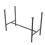 Stel til spisebord, H-form, støbejern og stål Ø 27 mm, 111 × 55 cm, højde 74 cm