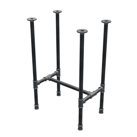 Stel til spisebord, H-form, støbejern og stål Ø 27 mm, 51 × 35 cm, højde 74 cm