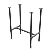 Stel til spisebord, H-form, støbejern og stål Ø 27 mm, 61 × 39 cm, højde 74 cm