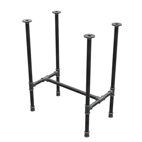 Stel til spisebord, H-form, støbejern og stål Ø 27 mm, 61 × 39 cm, højde 74 cm