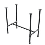 Stel til spisebord, H-form, støbejern og stål Ø 27 mm, 81 × 45 cm, højde 74 cm