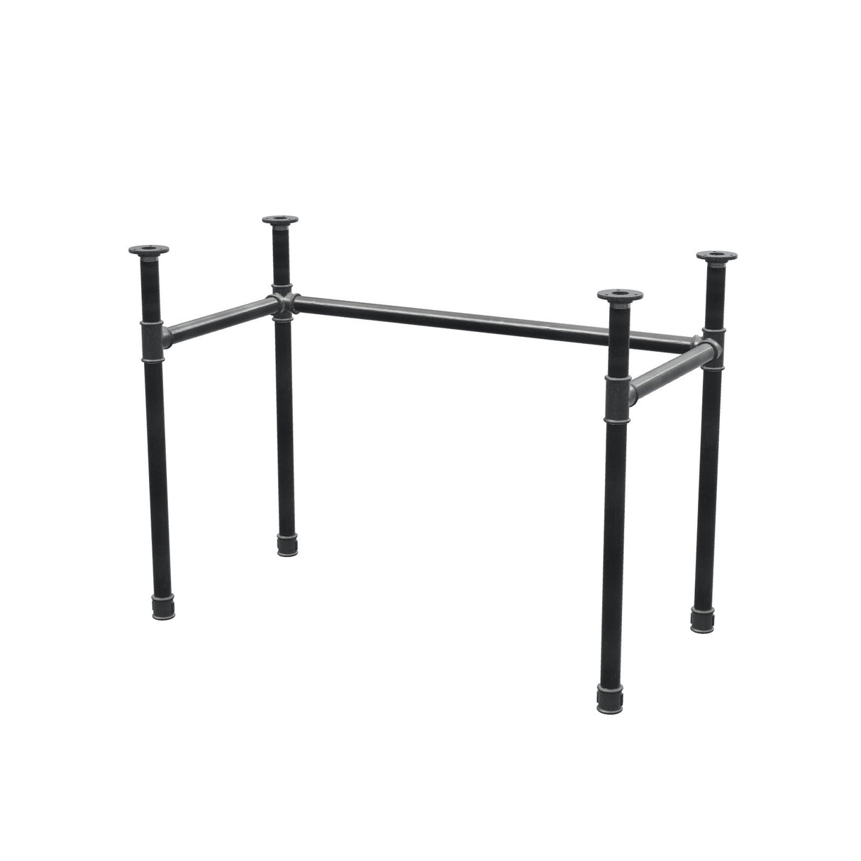 Stel til skrivebord, U-form, støbejern og stål Ø 34 mm, 102 × 52 cm, højde 72 cm