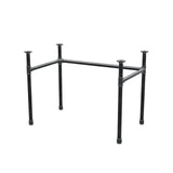 Stel til skrivebord, U-form, støbejern og stål Ø 34 mm, 102 × 62 cm, højde 72 cm
