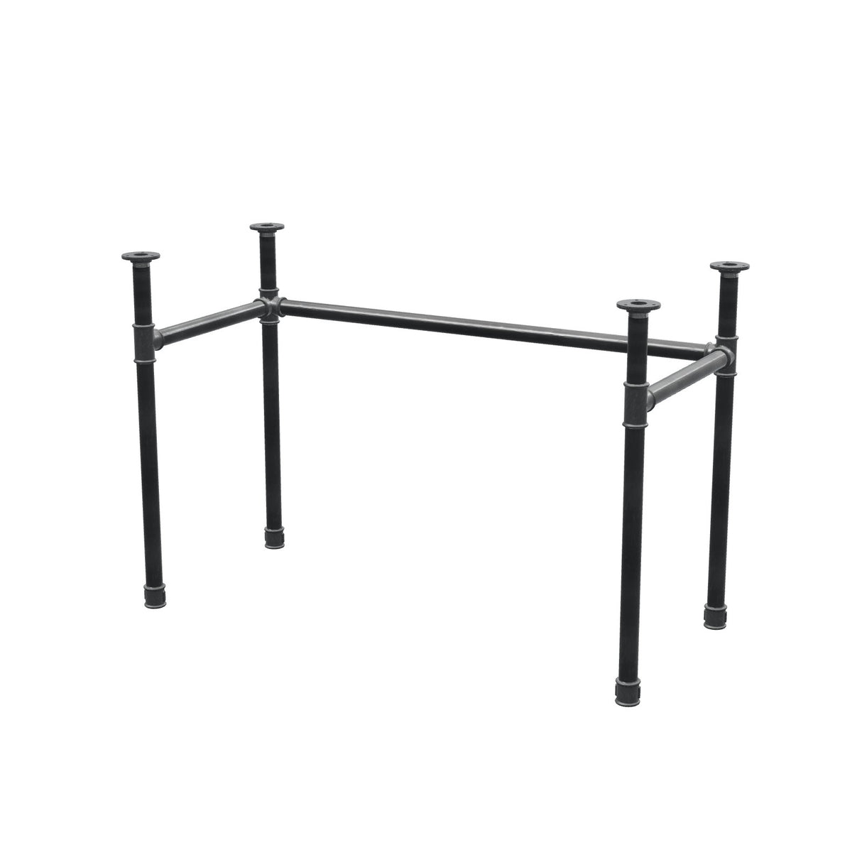 Stel til skrivebord, U-form, støbejern og stål Ø 34 mm, 112 × 52 cm, højde 72 cm