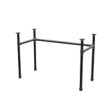 Stel til skrivebord, U-form, støbejern og stål Ø 34 mm, 112 × 52 cm, højde 72 cm