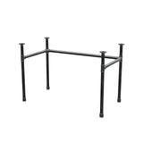 Stel til skrivebord, U-form, støbejern og stål Ø 34 mm, 112 × 62 cm, højde 72 cm
