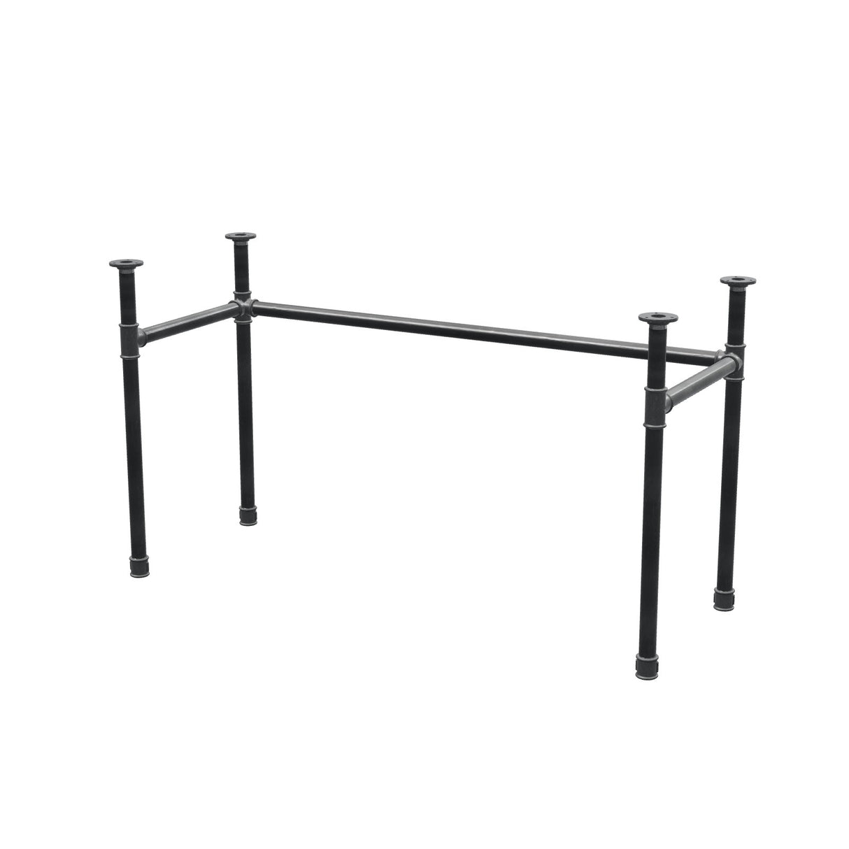 Stel til skrivebord, U-form, støbejern og stål Ø 34 mm, 132 × 52 cm, højde 72 cm