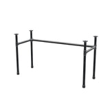 Stel til skrivebord, U-form, støbejern og stål Ø 34 mm, 132 × 52 cm, højde 72 cm