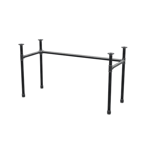 Stel til skrivebord, U-form, støbejern og stål Ø 34 mm, 132 × 52 cm, højde 72 cm