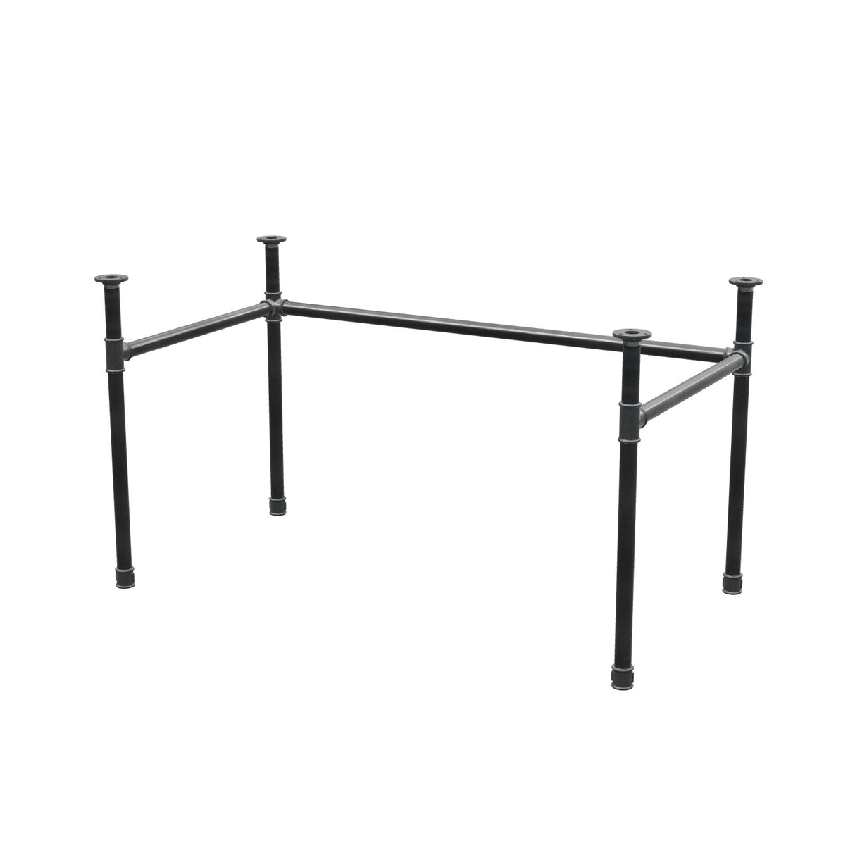 Stel til skrivebord, U-form, støbejern og stål Ø 34 mm, 132 × 72 cm, højde 72 cm