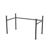 Stel til skrivebord, U-form, støbejern og stål Ø 34 mm, 132 × 72 cm, højde 72 cm