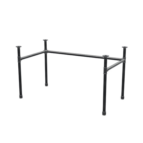 Stel til skrivebord, U-form, støbejern og stål Ø 34 mm, 132 × 72 cm, højde 72 cm