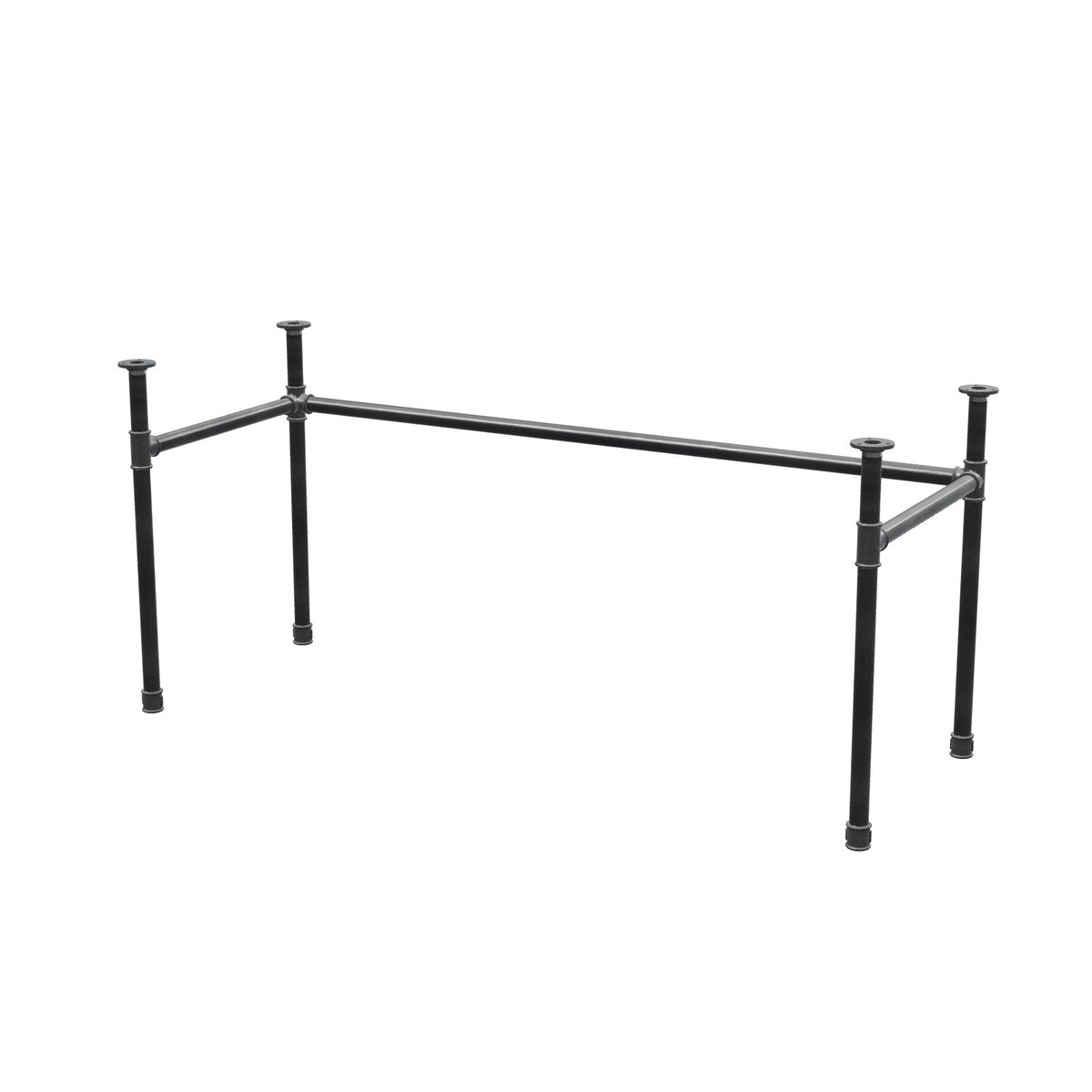 Stel til skrivebord, U-form, støbejern og stål Ø 34 mm, 162 × 62 cm, højde 72 cm