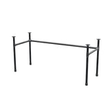 Stel til skrivebord, U-form, støbejern og stål Ø 34 mm, 162 × 62 cm, højde 72 cm